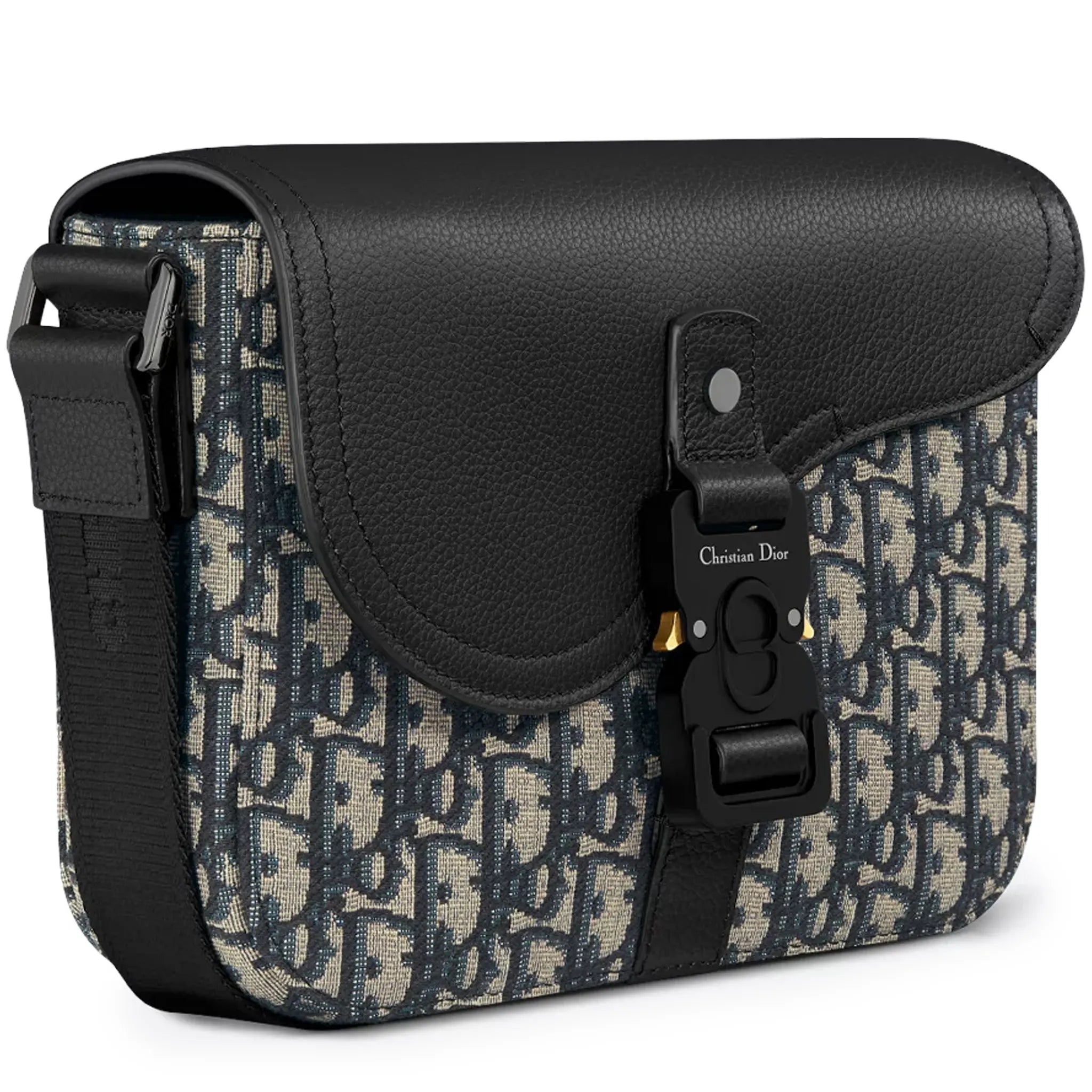 Front Side View of dior small saddle messenger beige bag with flap 1adpo049yks_h27e